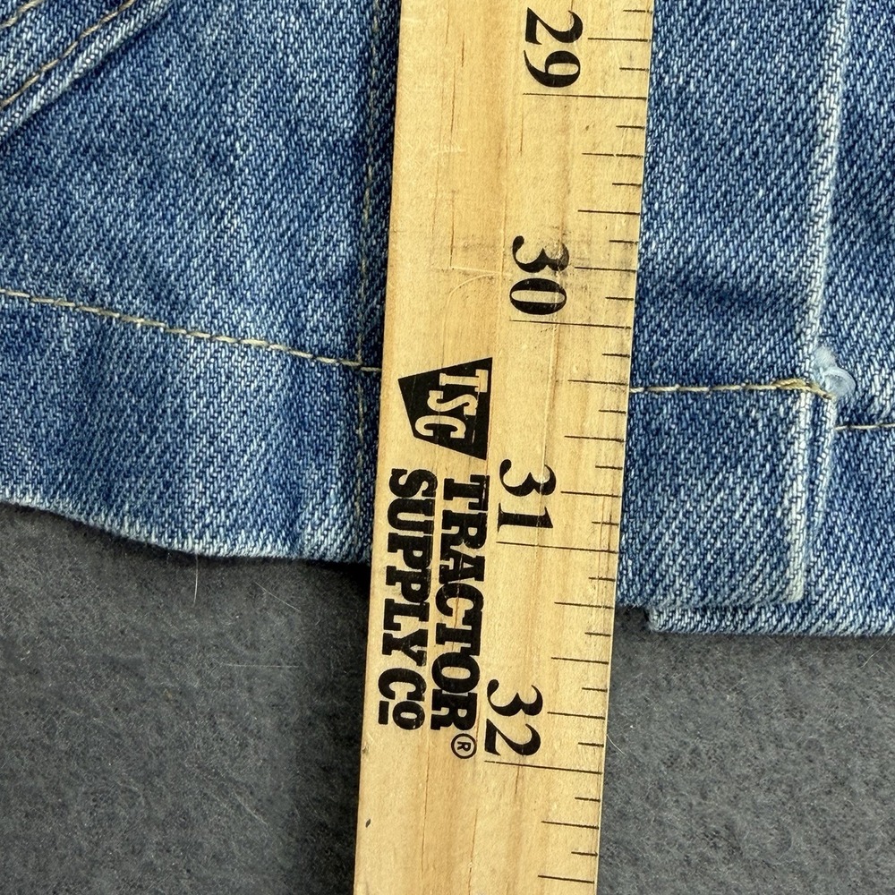 Vtg 80s Denim Chore Coat Sz L Stuffed Shirt Denim Corduroy Collar‎ Barn Jacket - Picture 11 of 13